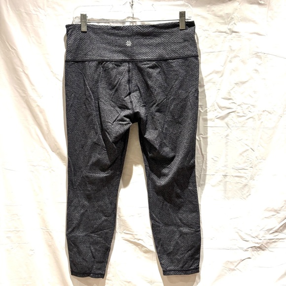NWOT Athleta leggings crop Naylon blend black gray SZ L - Picture 2 of 10